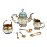 IMPORTANT RUSSIAN SILVER TEA SET