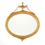 VICTORIAN GILT OVAL WALL MIRROR