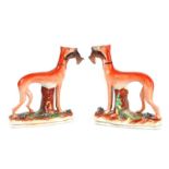 PAIR OF VICTORIAN STAFFORDSHIRE DOGS