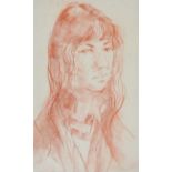 George Campbell, RHA RUA - PORTRAIT OF A GIRL - Pastel on Paper - 14 x 9 inches - Signed