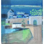 Arthur Armstrong, RHA RUA - BUILDINGS BY A HARBOUR - Pastel on Paper - 14 x 13 inches - Unsigned