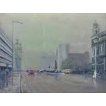 Trevor McElnea - COLLEGE AVENUE, BELFAST - Oil on Board - 18 x 24 inches - Signed