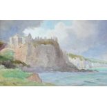 Joseph William Carey, RUA - DUNLUCE CASTLE, COUNTY ANTRIM - Watercolour Drawing - 8 x 12 inches -