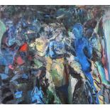 David Crone, RHA RUA - GATHERING - Oil on Canvas - 72 x 78 inches - Signed Verso