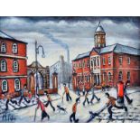 Michael Tobin - CITY STROLL - Oil on Canvas - 12 x 16 inches - Signed