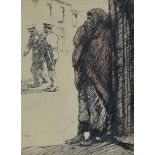 William Conor, RHA RUA - THE ONLOOKERS - Pen & Ink Drawing with Watercolour Wash - 15 x 10