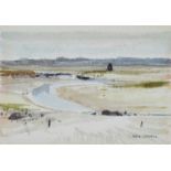 Bea Orpen, HRHA - BOYNE ESTUARY - Watercolour Drawing - 5 x 7 inches - Signed