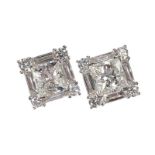 18CT WHITE GOLD AND DIAMOND CLUSTER EARRINGS