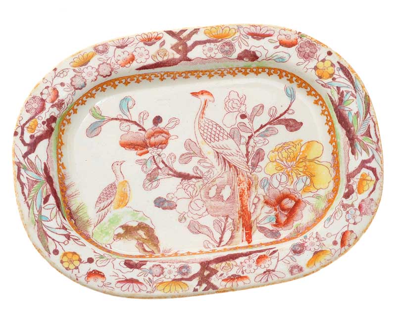 VICTORIAN GLAZED CERAMIC JEWELLERY DISH BY ASHWORTH BROS, HANLEY