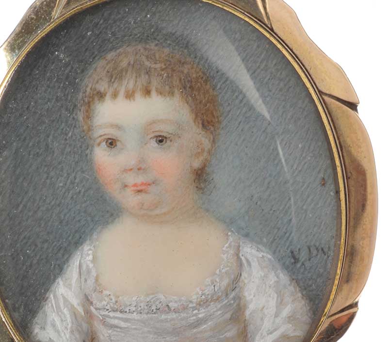 GEORGIAN MINIATURE PORTRAIT ON A GOLD-PLATED BROOCH FRAME c.1800 - Image 2 of 3