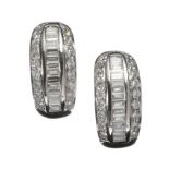 18CT WHITE GOLD AND DIAMOND DRESS EARRINGS