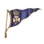 9CT GOLD AND ENAMEL 'ROYAL NORTH OF IRELAND YACHT CLUB' BADGE