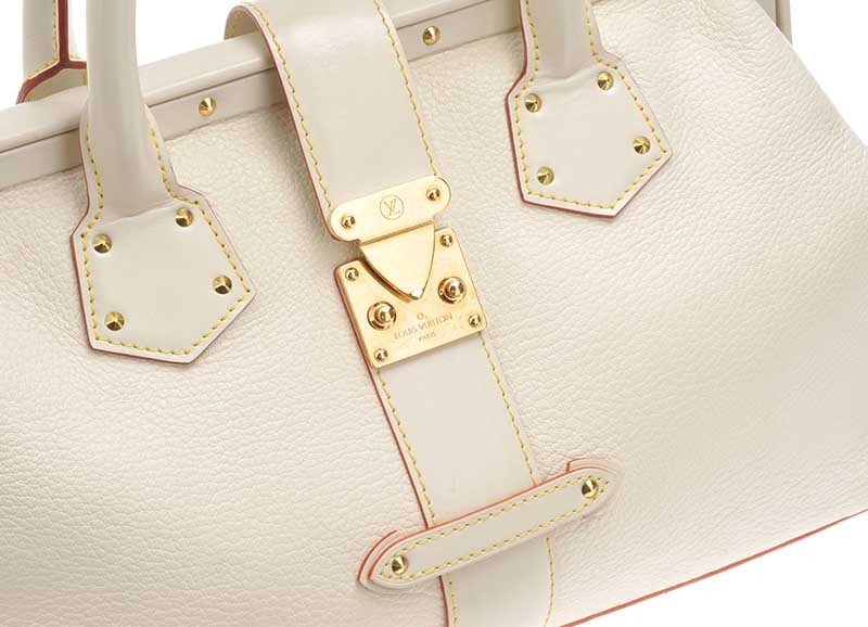 LOUIS VUITTON LIMITED EDITION OFF-WHITE HANDBAG WITH RED TRIM - Image 3 of 6