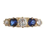 18CT GOLD SAPPHIRE AND DIAMOND RING