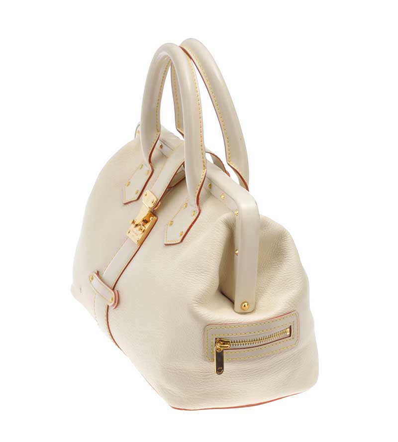 LOUIS VUITTON LIMITED EDITION OFF-WHITE HANDBAG WITH RED TRIM - Image 2 of 6