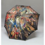 Henry Coombes, British b.1977- ''Umbrella'' 2005; mixed media, oil paint on found umbrella, 84cm