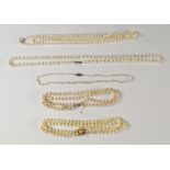 A collection of pearl necklaces, to include a double row choker, each pearl approx 8mm diameter,