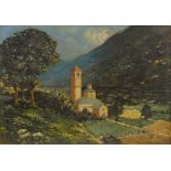 A Radi, Italian School, early 20th century- ''Montegno''; oil on board, signed and dated 1913,