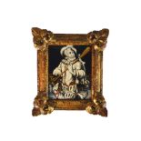 A pair of Limoges enamel plaques, 17th century, painted en grisaille with a portrait of a