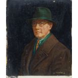 Edward Mossforth Neatby ARCA RMS, British 1888-1949- Self-portrait; oil on canvas laid down on