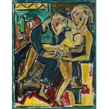 Billy Childish, British b.1959- Untitled; oil on canvas, signed 'B.Hamper' and dated 89, 45.