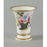 A porcelain spill vase possibly Swansea or Nantgraw, 19th century, painted with baskets of flowers