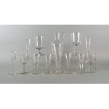 A collection of drinking glasses, 18th/19th century, to comprise two rummers, 15cm and 13.5cm
