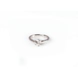 A single stone diamond ring, approx 0.66ct, claw mounted in platinum, approx size K/L, approx 3.9g.