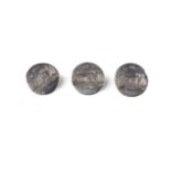 A set of three 18th century Irish silver buttons, Dublin, (no date letter) makers stamp S.