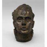 Egon Schiele, Austrian 1890-1918- Self-portrait (head); bronze with brown patina, cast later,