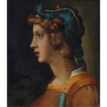Northern Italian School, 17th century- Portrait of a young woman in profile,