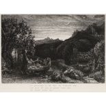 Samuel Palmer RWS, British 1805-1881- "The Homeward Star"; etching on wove,