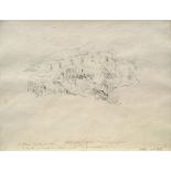 André Giroux, French 1801-1879- Houses on Ischia; pencil, inscribed and dated 'aout 1833', 23x29.