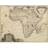 Alexis Hubert Jaillot, French 1632-1712- Map of Africa; hand coloured engraving, printed in Paris,