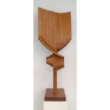 Brian Willsher, British, 1930-2010- Untitled; carved Brazilian mahogany, signed on underside of