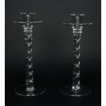 William Yeoward Crystal, a pair of crystal 'Bobby' candlesticks, of rope twist design, 33cm high (2)