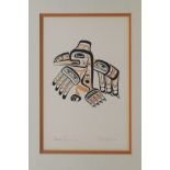 William Ronald ''Bill'' Reid Jr OBC, Canadian 1920-1998- 'Haida Raven' '72; screenprint in