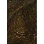 Henry Bailey, British 1848-1933- Trek through the jungle; oil on canvas, signed, 35.