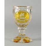 A commemorative drinking goblet, late 19th century, probably Bohemian, depicting William of Orange,