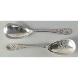 A pair of Victorian silver fruit spoons, London c.1874, Martin, Hall & Co.