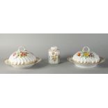 A pair of Dresden dishes and covers, late 19th/early 20th century,