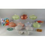 A collection of six pressed glass butter dishes, late 19th/early 20th century,
