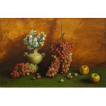 Fernando Briones Carmona, Spanish 1905-1988- Still life with grapes; oil on panel,