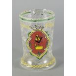 A German wald glass type Masonic tankard, late 19th century,