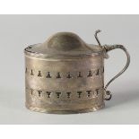 A George III silver oval drum mustard, London c.