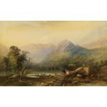 Cornelius Pearson, British 1805-1891- "Thirlmere, Cumberland"; watercolour heightened with white,