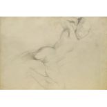 Circle of Christopher Wood, British 1901-1930- Study of a reclining nude; pencil, 28.8x41.