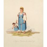 Joseph Constantine Stadler, British 1755-1828- "A Russian Peasant in her Summer Dress"; etching,