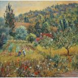 Mary Towsey, British, late 20th/early 21st century- "Le Jardin Potager"; oil on canvas, signed,