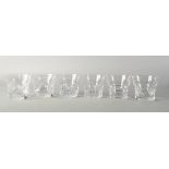 A set of six Baccarat glass tumblers, 20th century, each glass of different design, 8.